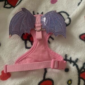 Pink Pet Harness with Purple Bat Wings Xs